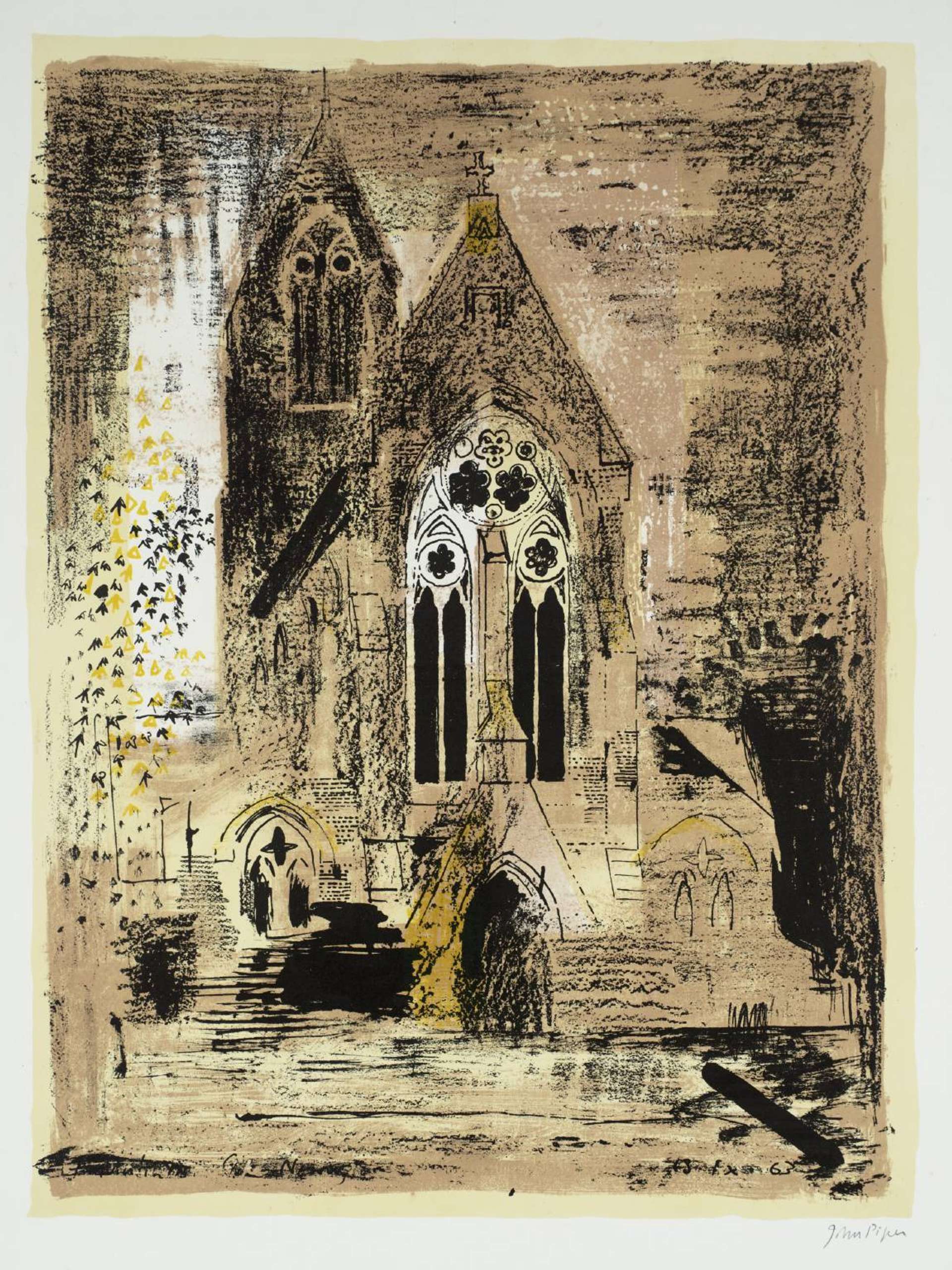 St Matthias, Stoke Newington, London - Signed Print by John Piper 1964 - MyArtBroker