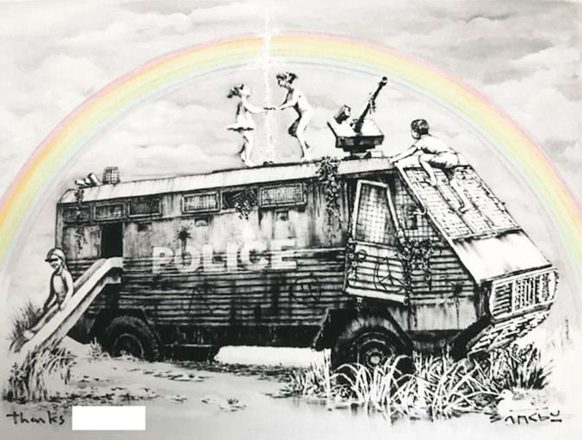 Police Riot Van (Dismaland Gift Print) by Banksy