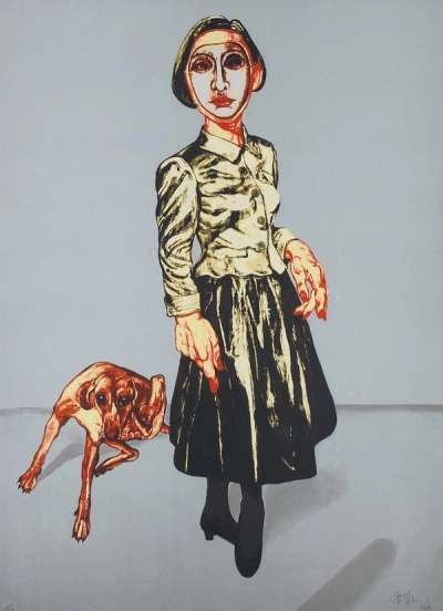 Woman And Dog - Signed Print by Zeng Fanzhi 2006 - MyArtBroker