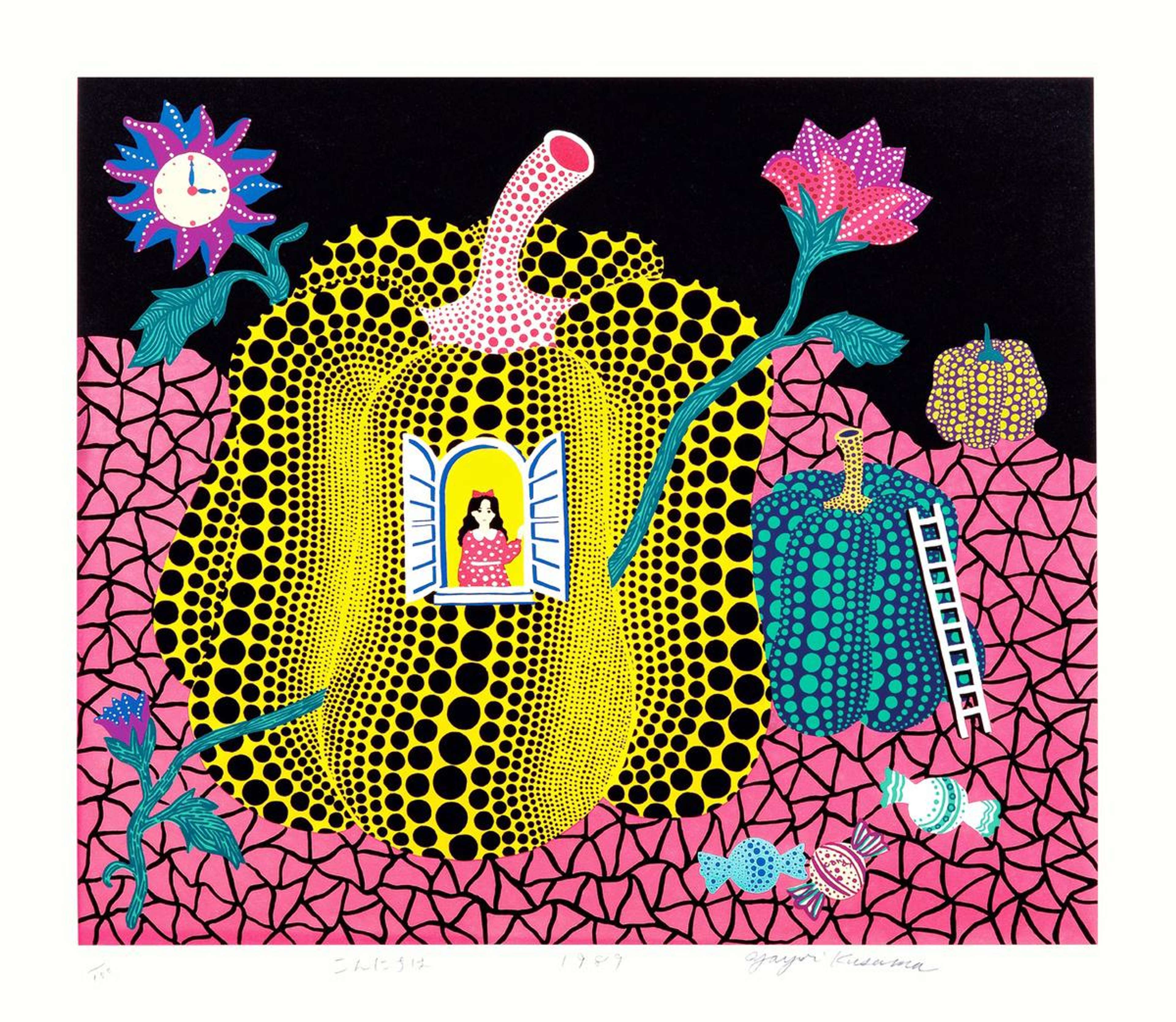 Hello! - Signed Print by Yayoi Kusama 1989 - MyArtBroker