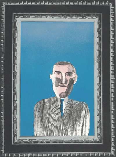 Picture Of Portrait In Silver Frame - Signed Print by David Hockney 1965 - MyArtBroker