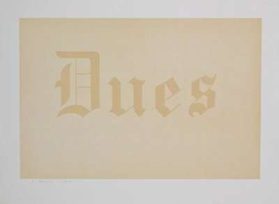 Dues - Signed Print by Ed Ruscha 1970 - MyArtBroker