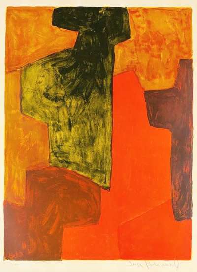 Composition Orange Et Verte - Signed Print by Serge Poliakoff 1964 - MyArtBroker