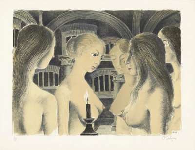 The Vault - Signed Print by Paul Delvaux 1973 - MyArtBroker