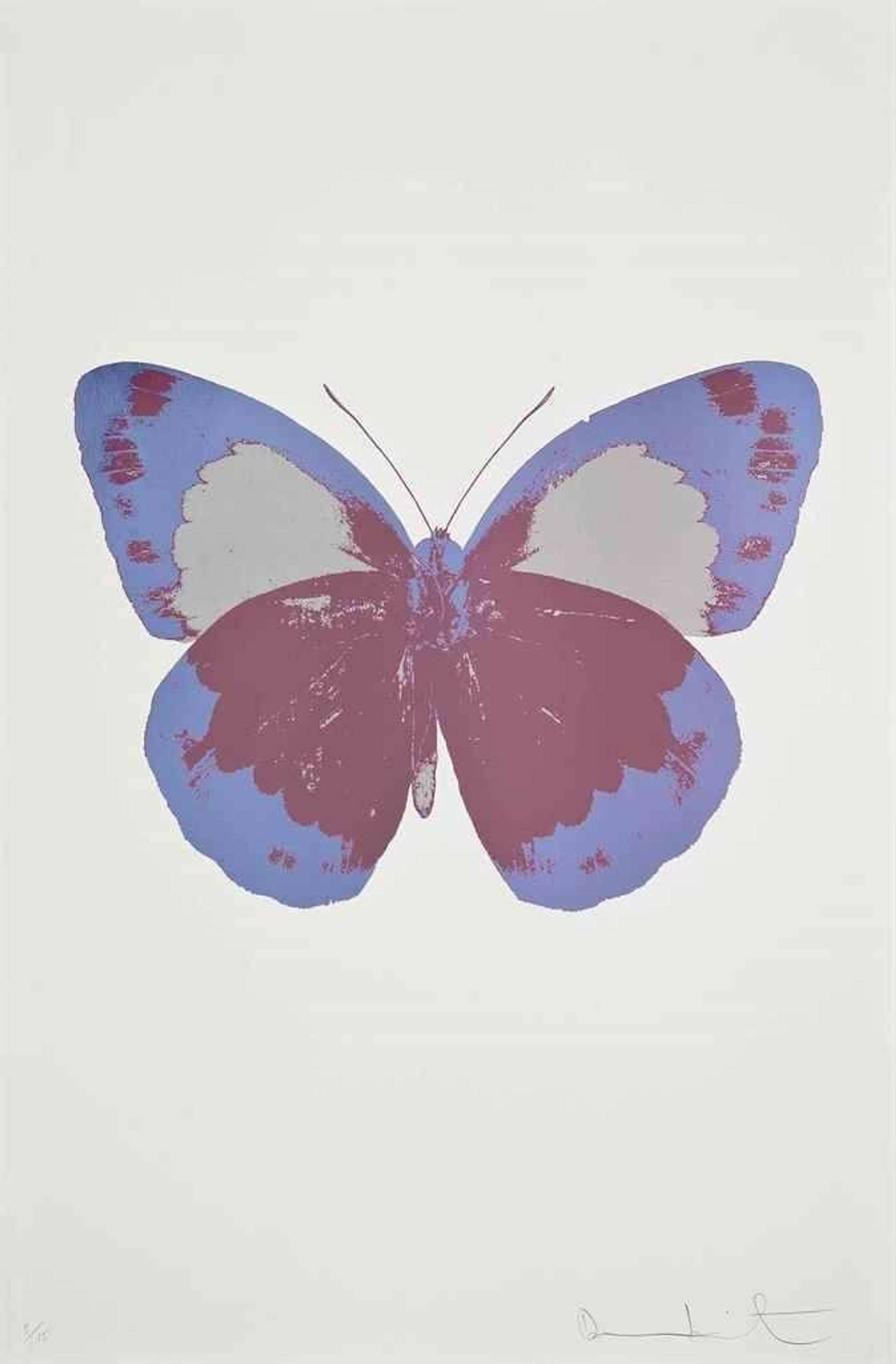 Damien Hirst: The Souls II (loganberry pink, cornflower blue, silver gloss) - Signed Print
