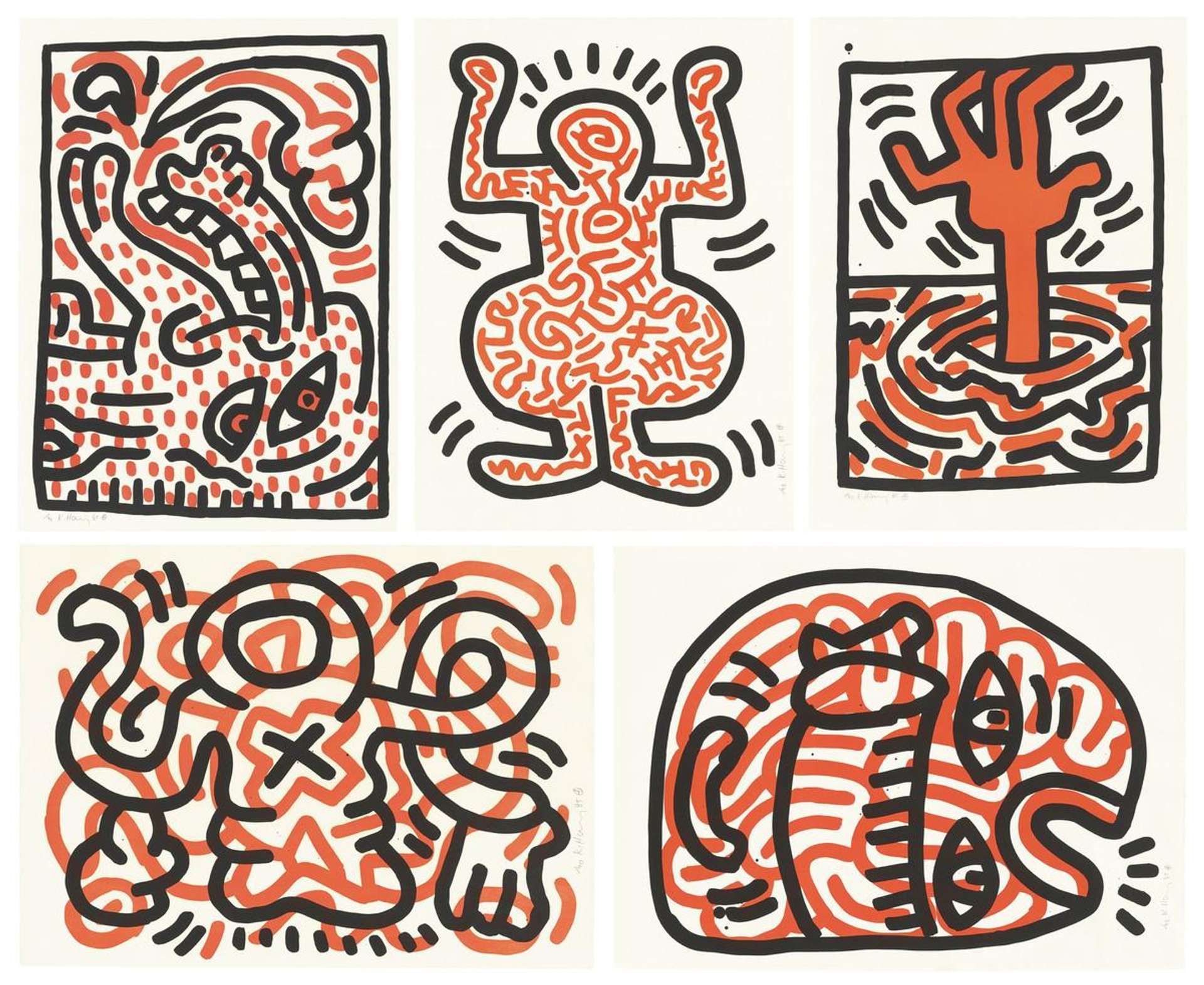 Ludo (complete set) - Signed Print by Keith Haring 1985 - MyArtBroker