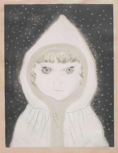 Petite Fille Au Capuchon Sous La Neige - Signed Print by Tsuguharu Foujita 1929 - MyArtBroker