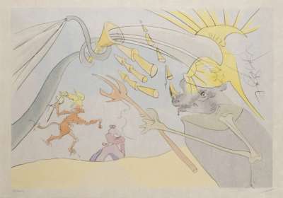 L'Éléphant Et Le Singe De Jupiter (La Bestiaire de La Fontaine Dalinisé) - Signed Print by Salvador Dali 1974 - MyArtBroker