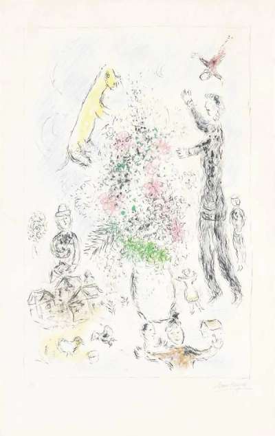 Les Lilas - Signed Print by Marc Chagall 1980 - MyArtBroker