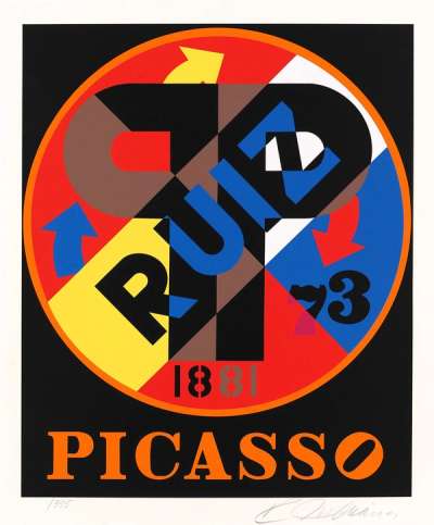 Picasso (orange) - Signed Print by Robert Indiana 1997 - MyArtBroker