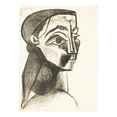 Portrait De Femme II - Signed Print by Pablo Picasso 1955 - MyArtBroker