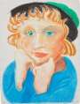 David Hockney: Celia With Green Hat - Signed Print