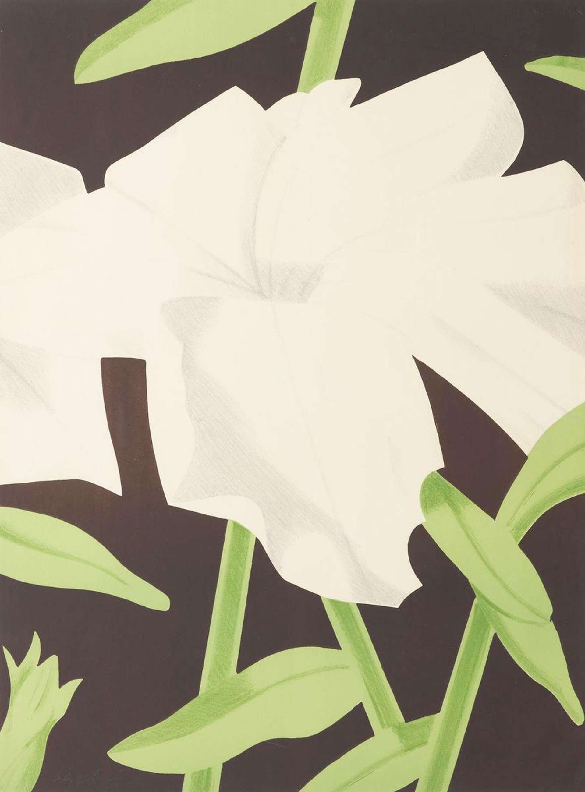 Alex Katz: White Petunia - Signed Print