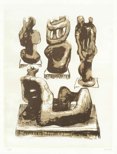 Ideas For Wood Sculpture - Signed Print by Henry Moore 1973 - MyArtBroker