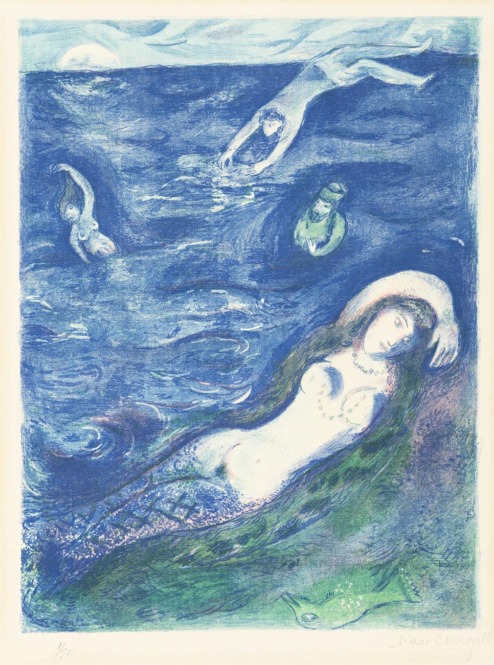 Marc Chagall Plate 5 (Four Tales from The Arabian Nights) (Signed