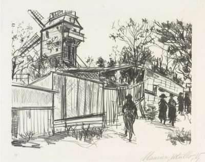 Le Moulin De La Galette - Signed Print by Maurice Utrillo 1924 - MyArtBroker