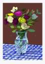David Hockney: 20th March 2021, Flowers, Glass Vase On A Table - Signed Print