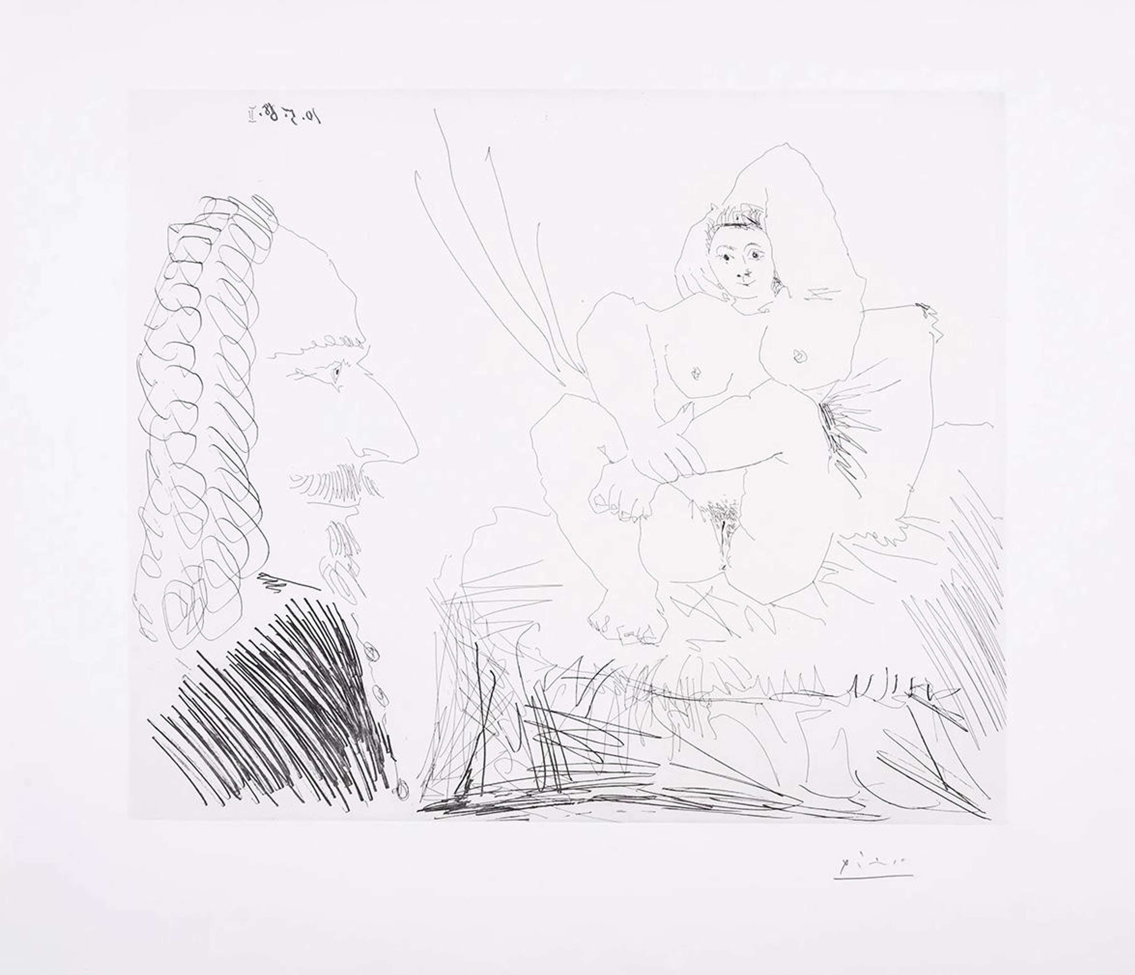 Courtisane Au Lit Avec Un Visiteur - Signed Print by Pablo Picasso 1968 - MyArtBroker