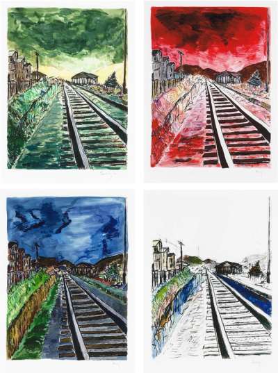 Train Tracks (2010 Portfolio) - Signed Print by Bob Dylan 2010 - MyArtBroker