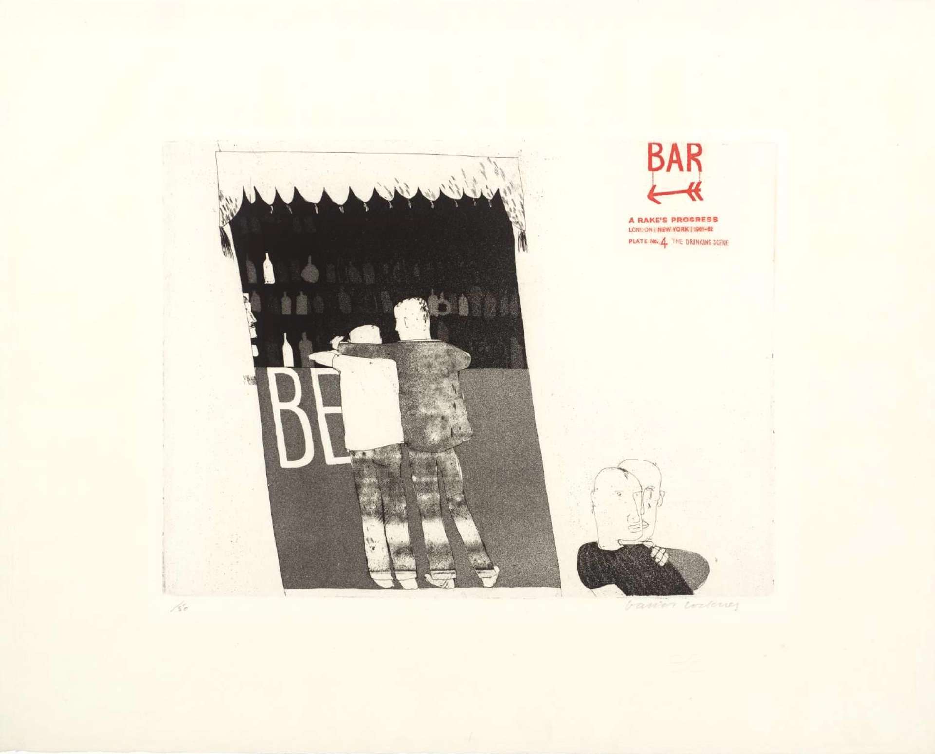 The Drinking Scene - Signed Print by David Hockney 1961 - MyArtBroker