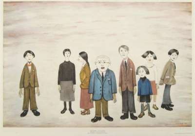 His Family - Signed Print by L S Lowry 1972 - MyArtBroker