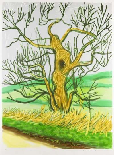 The Arrival Of Spring In Woldgate East Yorkshire 22nd March 2011 - Signed Print by David Hockney 2011 - MyArtBroker