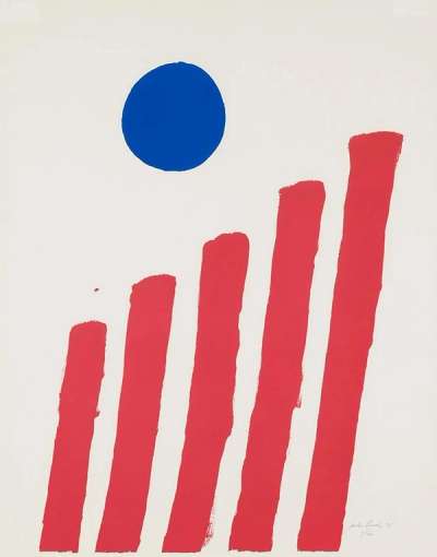 Red Stripes - New York - Signed Print by Jack Bush 1965 - MyArtBroker