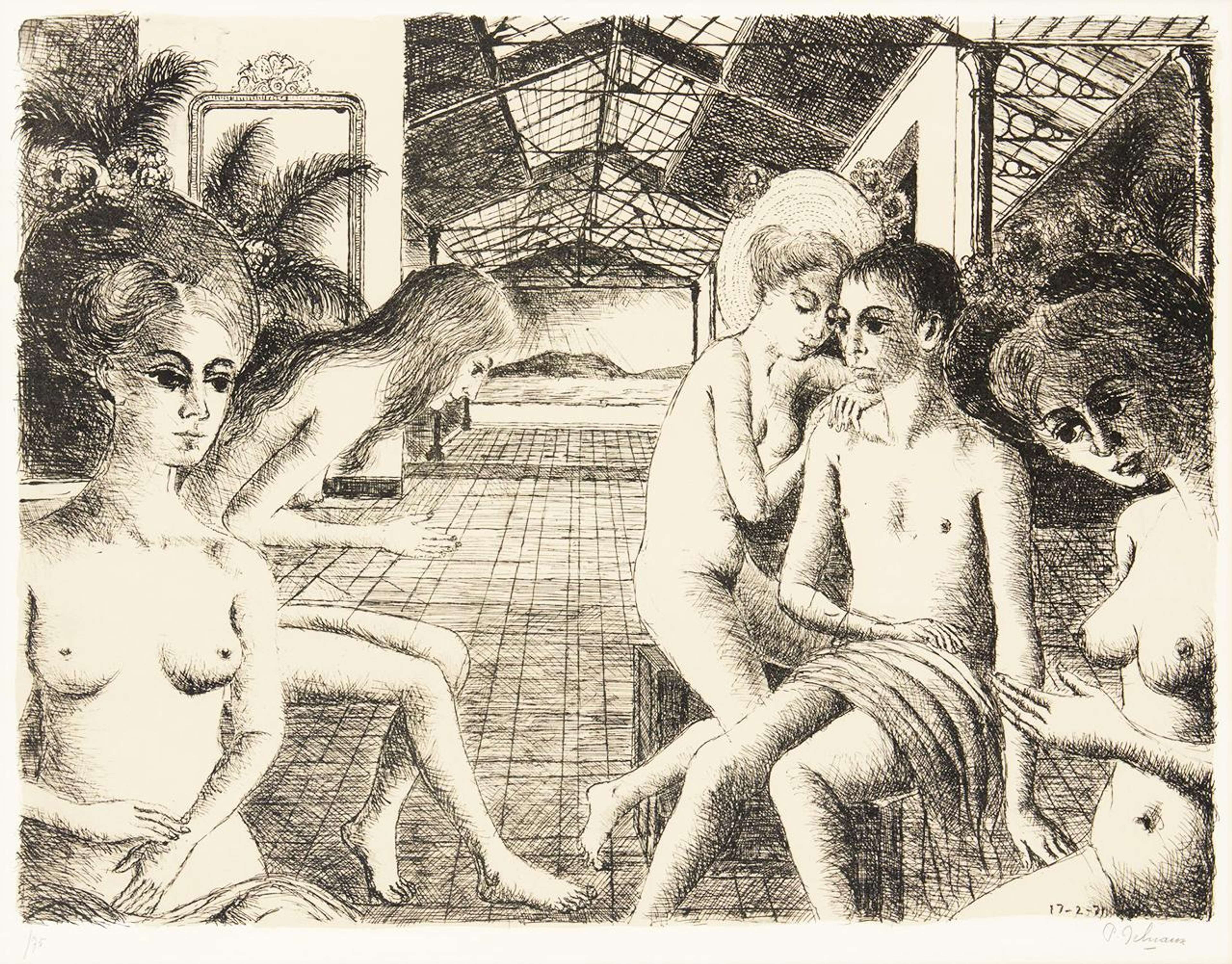 The Lover - Signed Print by Paul Delvaux 1971 - MyArtBroker