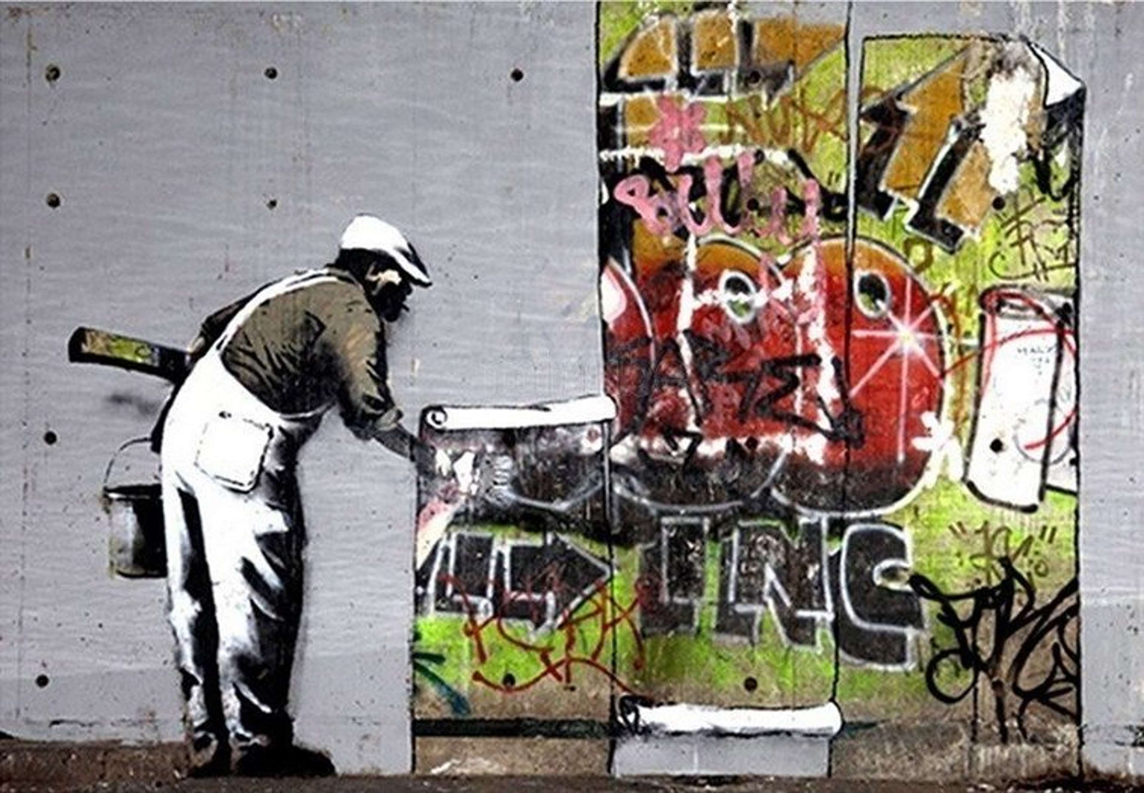 Wallpaper Hanging by Banksy