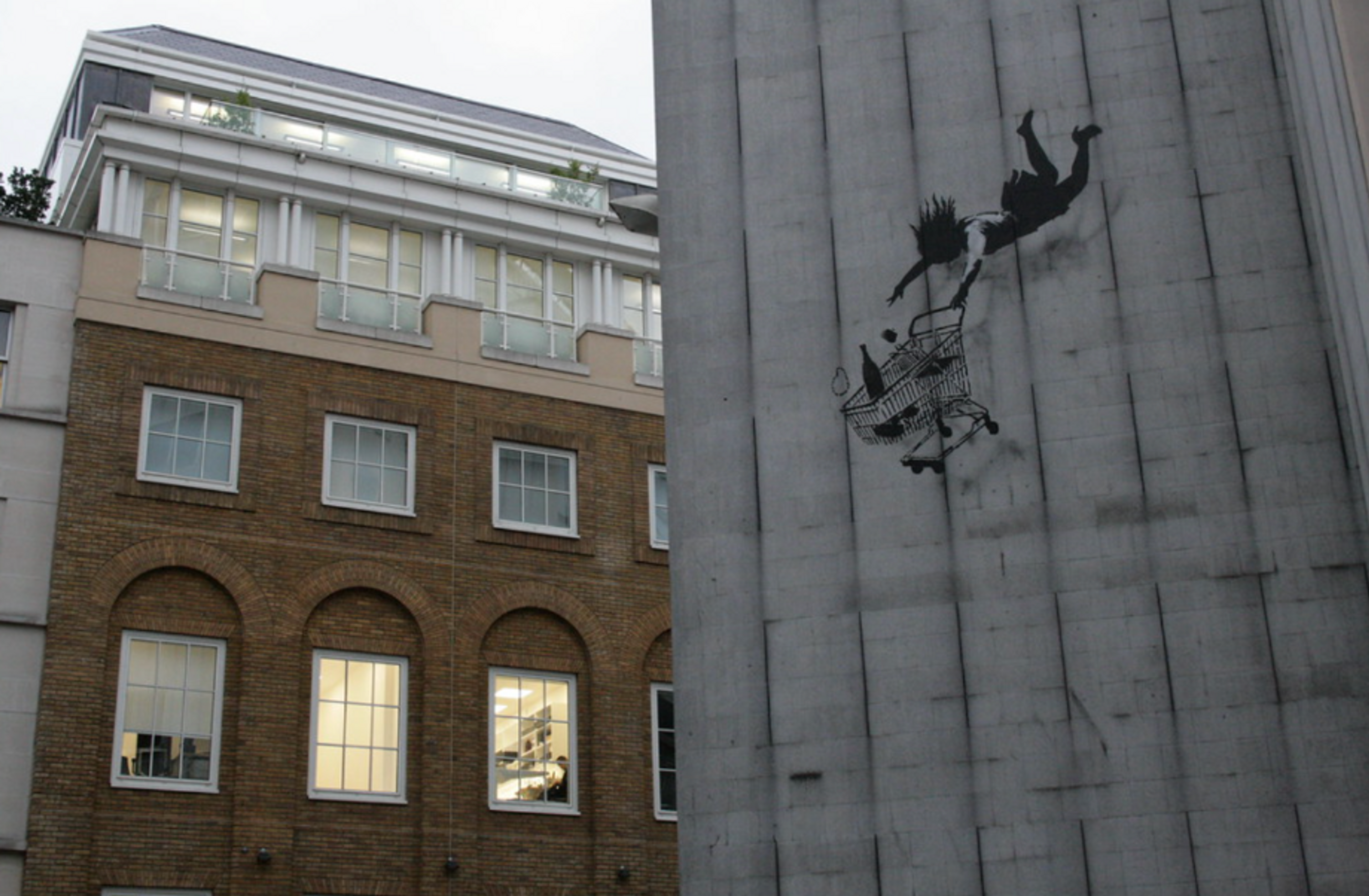 Falling Shopper by Banksy - MyArtBroker