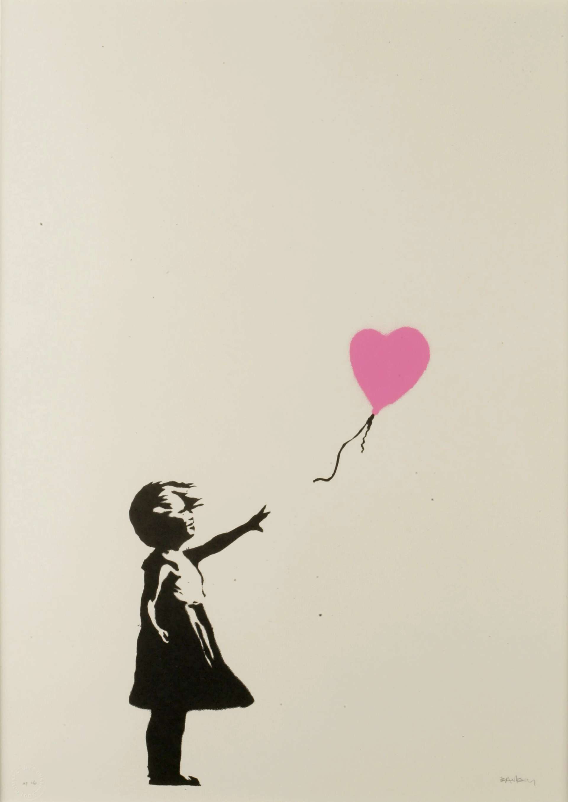 Girl With Balloon (Pink AP) by Banksy