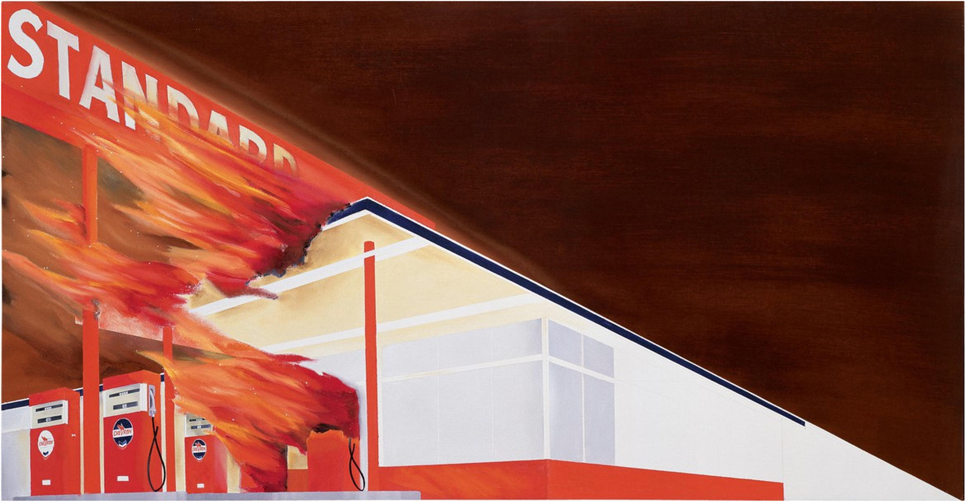 Burning Gas Station by Ed Ruscha