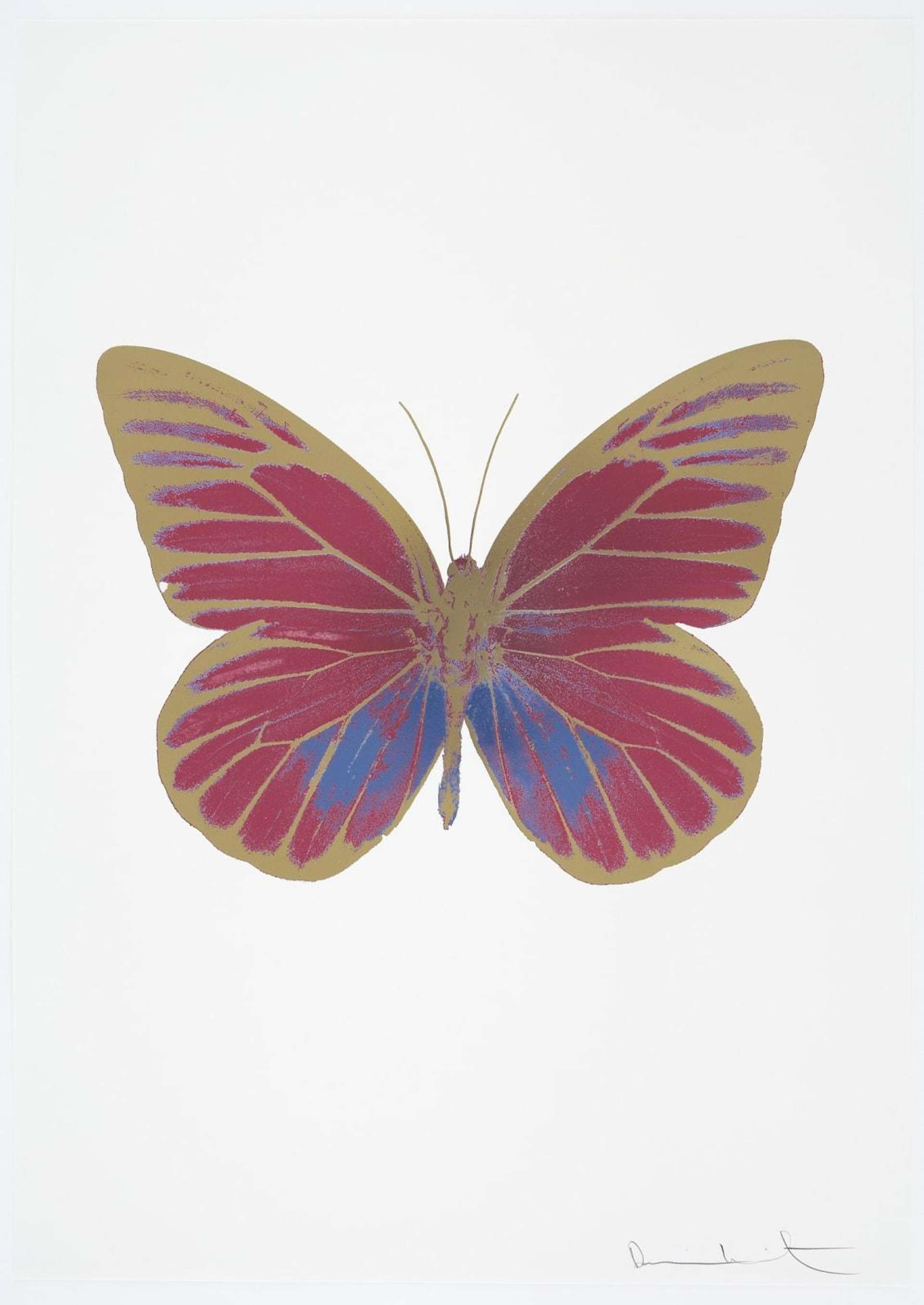 Damien Hirst: The Souls I (loganberry pink, cornflower blue, cool gold) - Signed Print