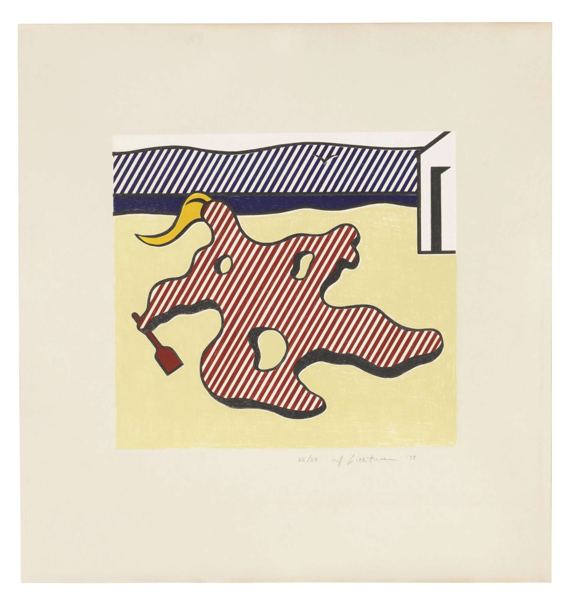 Roy Lichtenstein: Nude On Beach - Signed Print