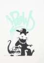 Banksy: Gangsta Rat (AP mint green) - Signed Print