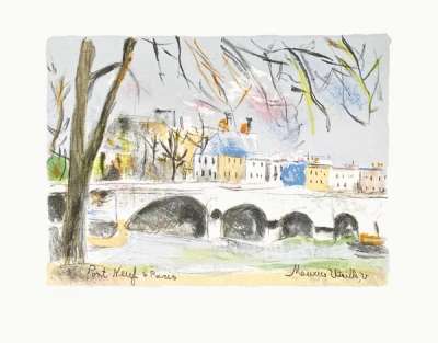 Le Pont-Neuf - Signed Print by Maurice Utrillo 1955 - MyArtBroker