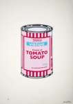 Soup Can (pink, cherry and blue) - Signed Print
