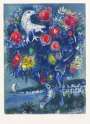 Marc Chagall: Le Baie Des Anges Au Bouquet De Roses - Signed Print