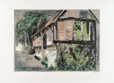 Courthouse, Long Crendon, Buckinghamshire - Signed Print by John Piper 1978 - MyArtBroker