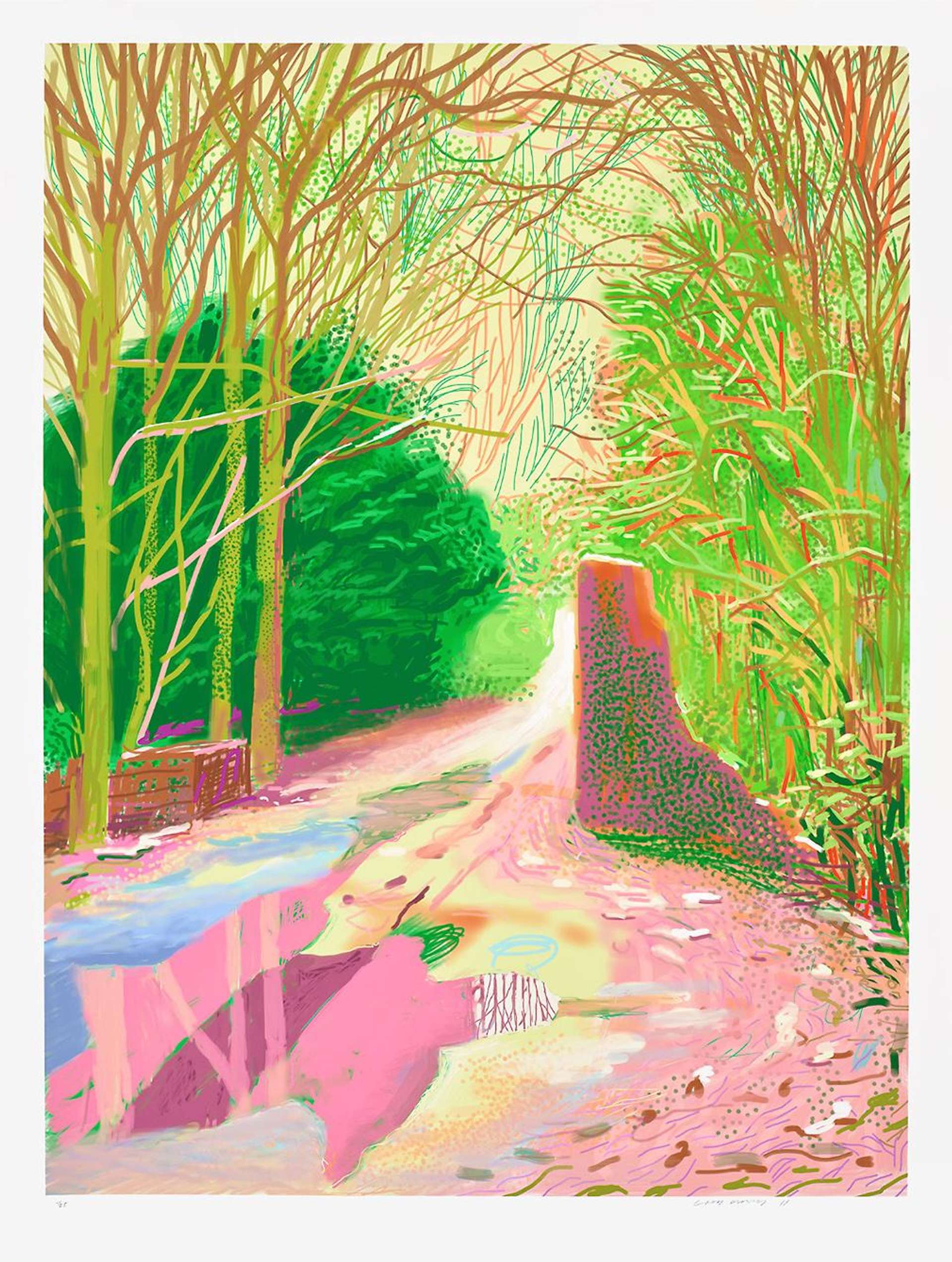 The Arrival Of Spring In Woldgate, East Yorkshire 2nd January 2011 - Signed Print by David Hockney 2011 - MyArtBroker