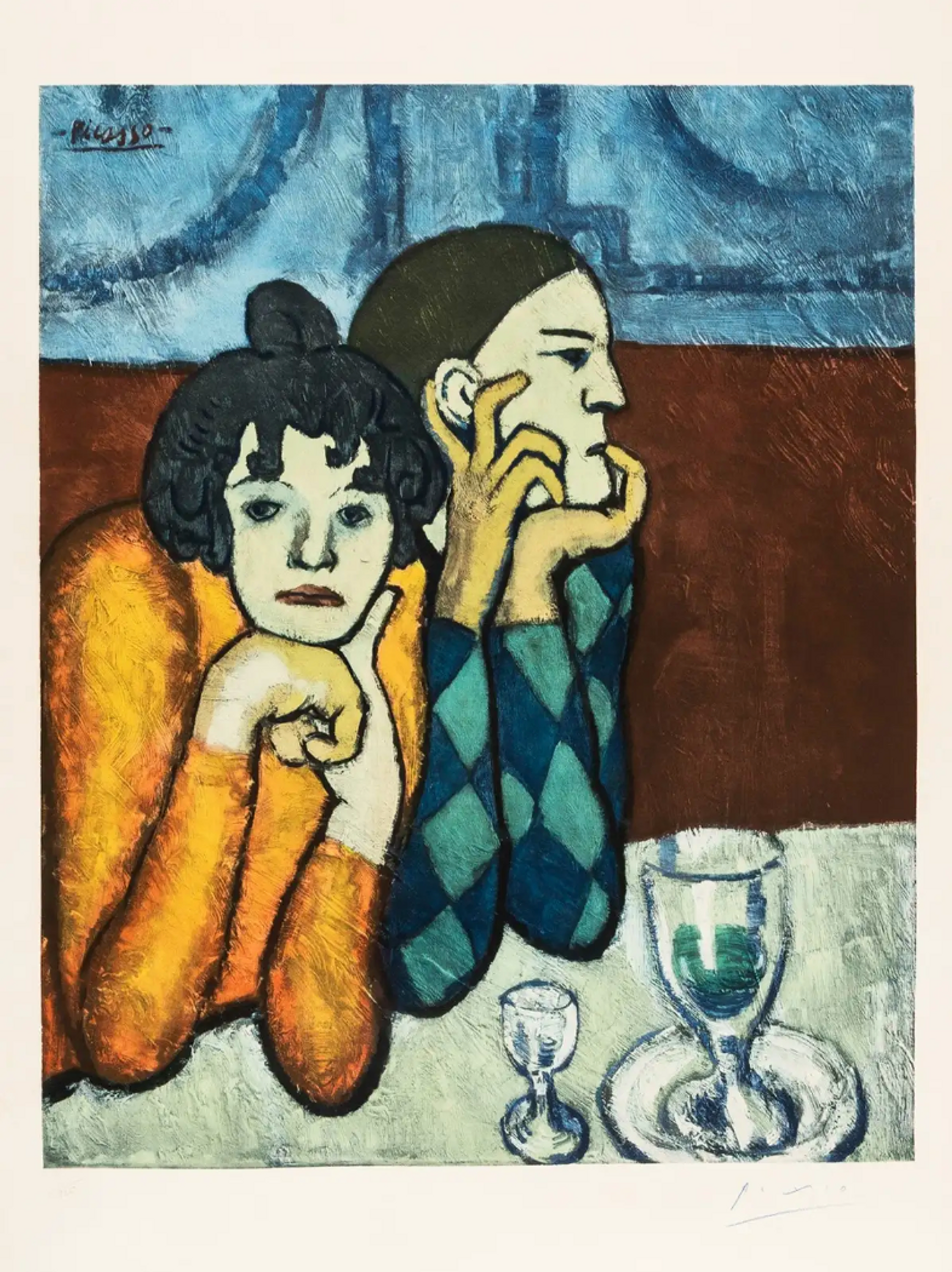 L’Arlequin Et Sa Compagne by Pablo Picasso