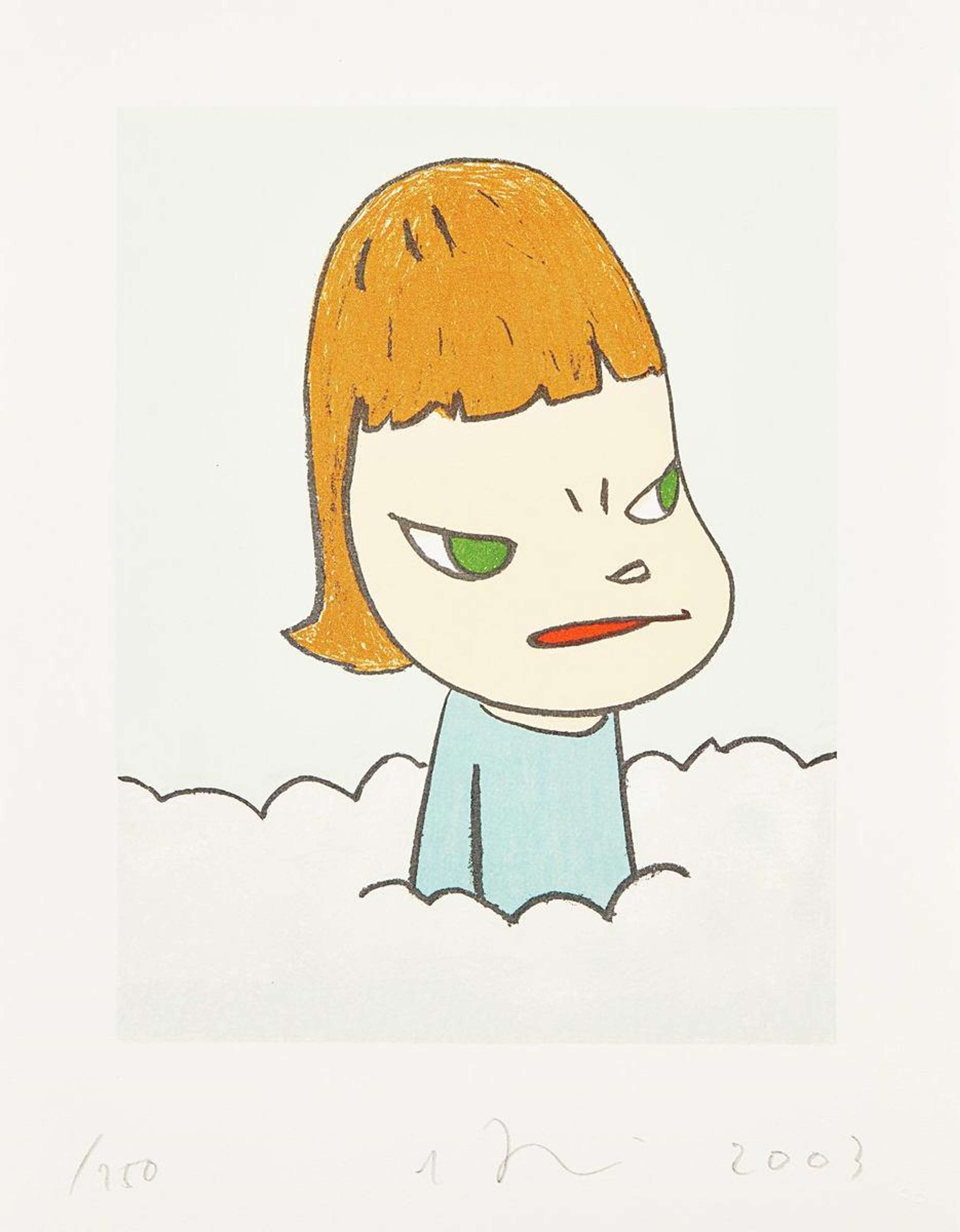 In The Cloud - Signed Print by Yoshitomo Nara 2003 - MyArtBroker