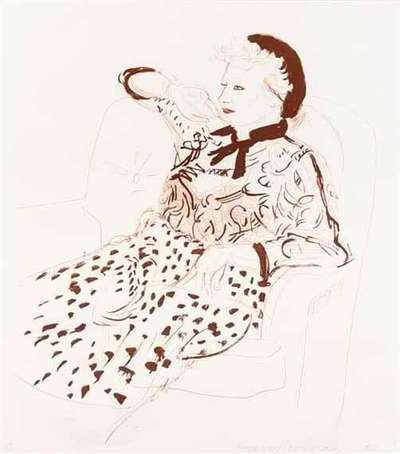 David Hockney: Celia Pondering - Signed Print