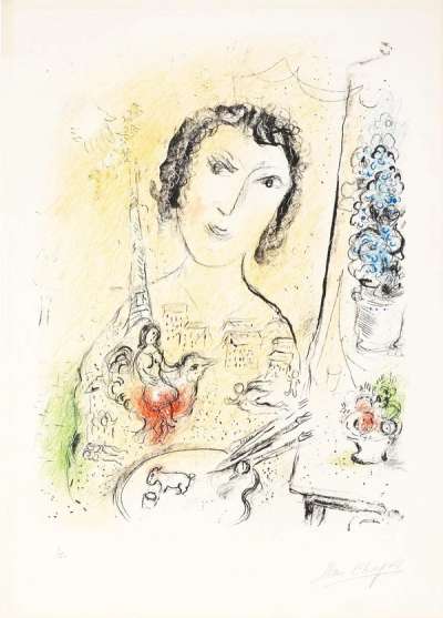 Marc Chagall: Autoportrait - Signed Print