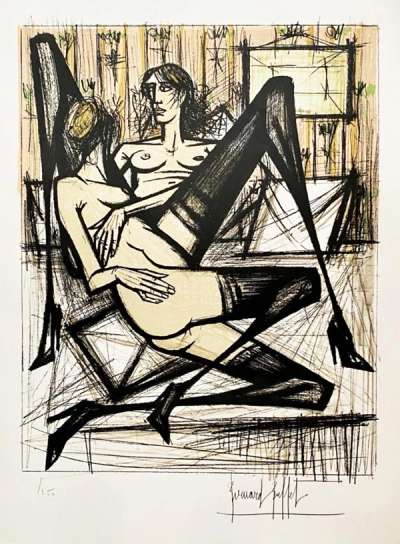 Jeux De Dames II - Signed Print by Bernard Buffet 1970 - MyArtBroker