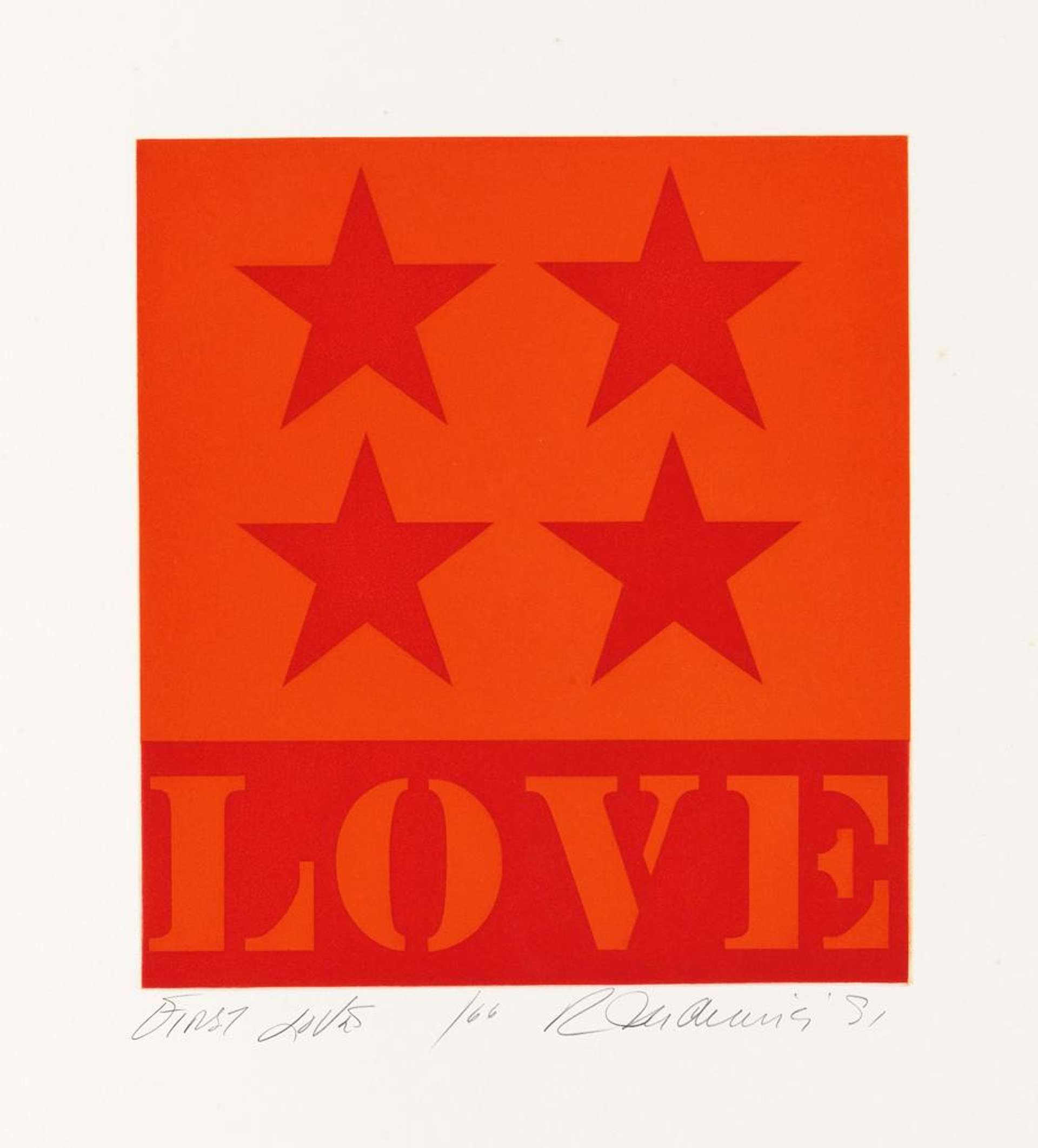 First Love - Signed Print by Robert Indiana 1991 - MyArtBroker