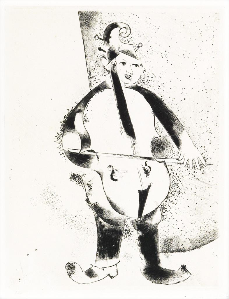 Marc Chagall Le Musicien (Mein Leben) (Signed Print) 1922