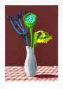 David Hockney: 19th March 2021, Sunflower With Exotic Flower - Signed Print
