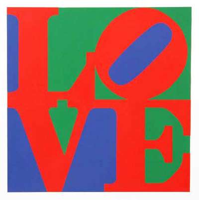 Love (red, blue and green) - Signed Print by Robert Indiana 1996 - MyArtBroker