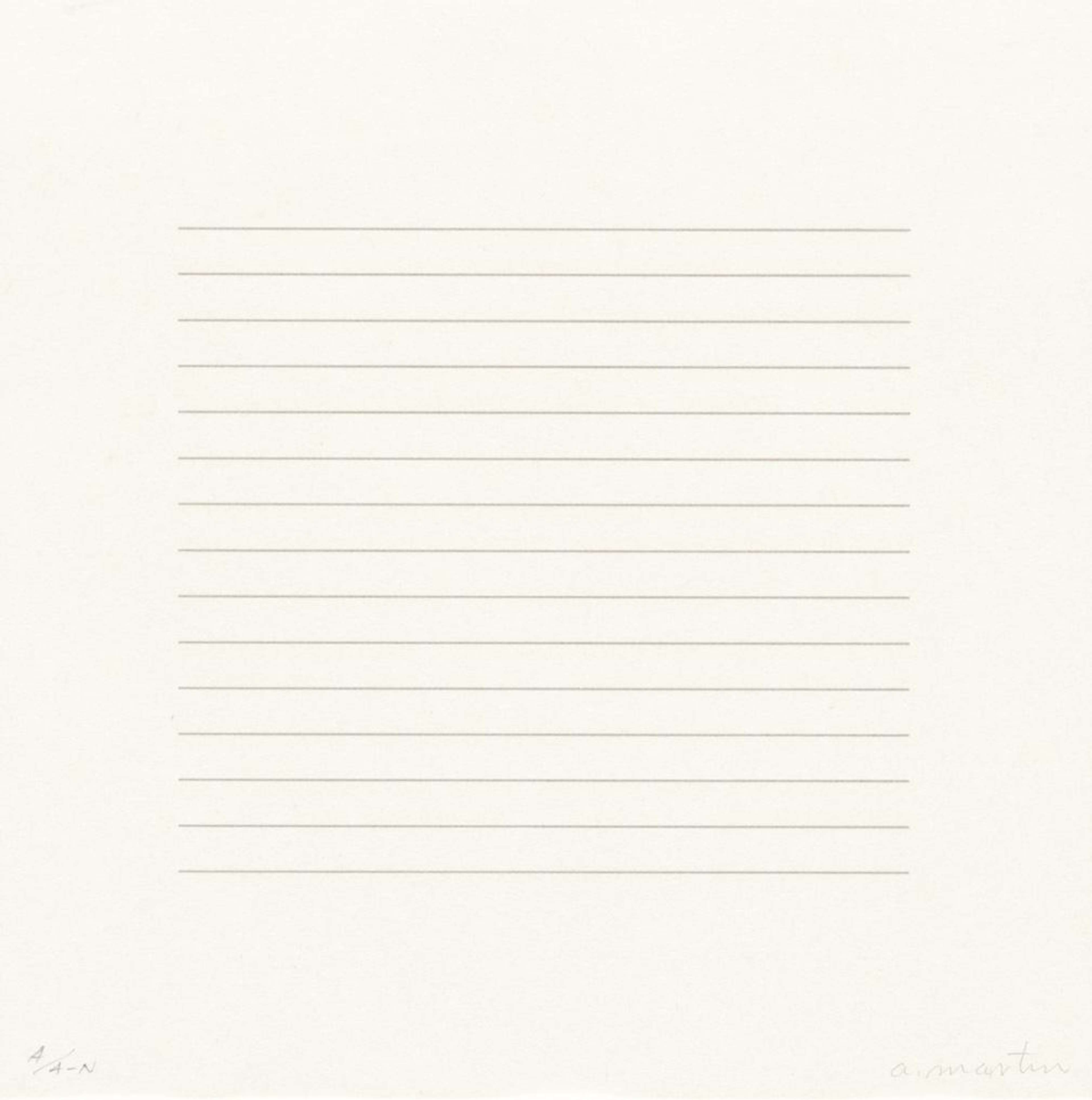 On A Clear Day 6 - Signed Print by Agnes Martin 1973 - MyArtBroker